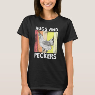 Camiseta Amante de Frango Retro Abraços e Bicos Elegância d