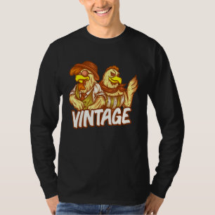 Camiseta Amante de Frango Vintage Agricultor Vida Rural