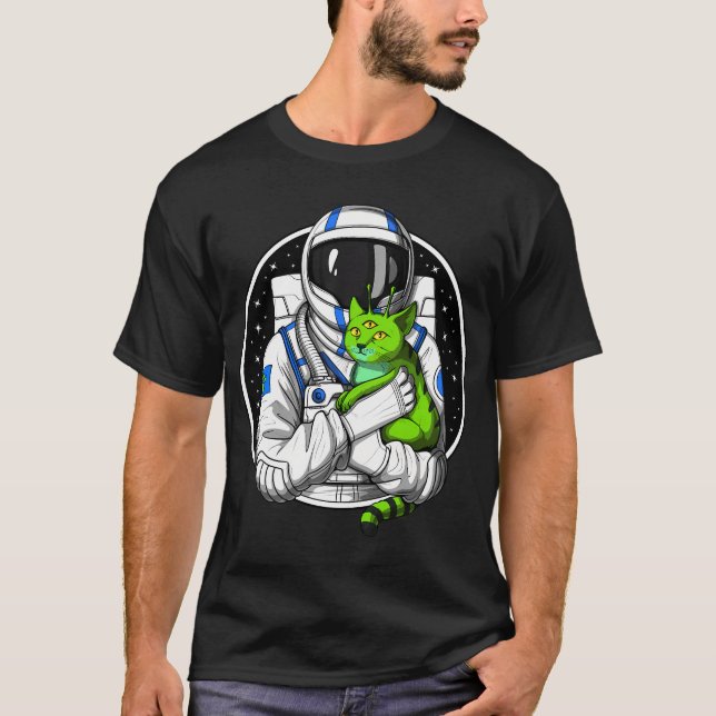 Camiseta Amante de Gato Alien Astronauta (Frente)