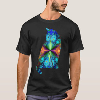 Camiseta Amante de Gato Artístico Felino Psicodélico Abstra