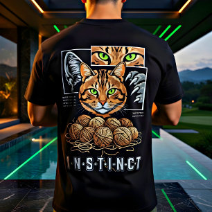 Camiseta Amante de gato com instinto ousado, conectado dife
