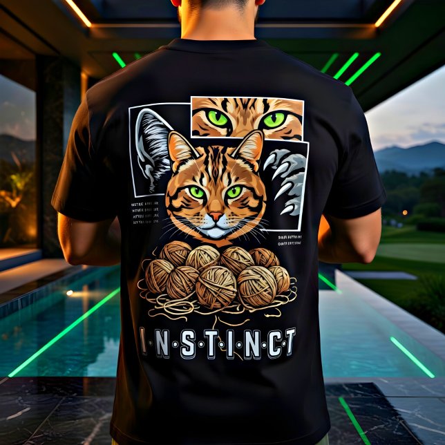 Camiseta Amante de gato com instinto ousado, conectado dife (Criador carregado)