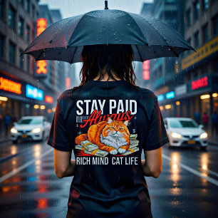 Camiseta Amante de Gato de Mente Rica Fique Pago