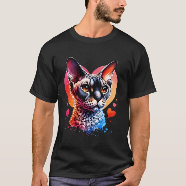 Camiseta Amante de Gato Devon Rex Devon Rex (Frente)