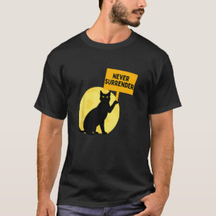Camiseta Amante de Gato Engraçado Nunca Se Rende Leal Silve