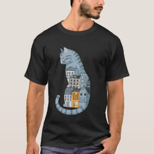 Camiseta Amante de Gato Engraçado Paisagem Natural