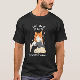 Camiseta Amante de Gato Irônico - Arte de Dor de Cabeça Hum