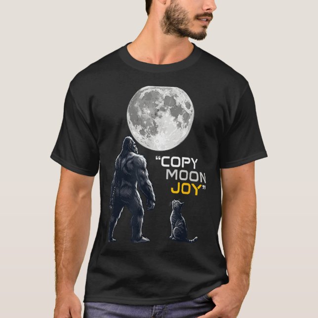 Camiseta Amante de Gato Pé Grande Copiar Lua Alegria Crípti (Frente)