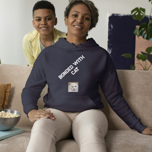 Camiseta Amante de Gato Personalizado Azul Marinho Branco F