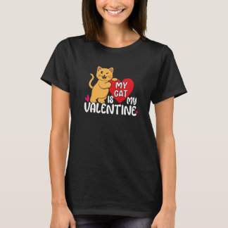 Camiseta Amante de Gato Petisca Meu Gato no Dia dos Coraçõe