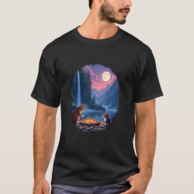 Camiseta Amante de Gato Pizza (Frente)