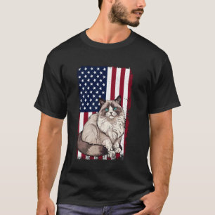 Camiseta Amante de Gato Ragdoll, Roupa da Bandeira American