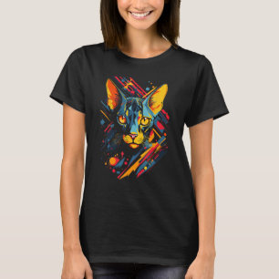 Camiseta Amante de Gato Sphynx Dono de Gato Sphynx Arte Geo