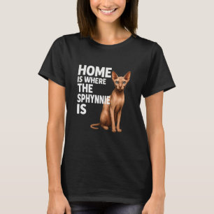 Camiseta Amante de Gato Sphynx Dono Divertido Casa é Onde E