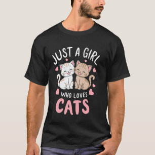 Camiseta Amante de Gatos Apenas Uma Garota Que Ama Gatos