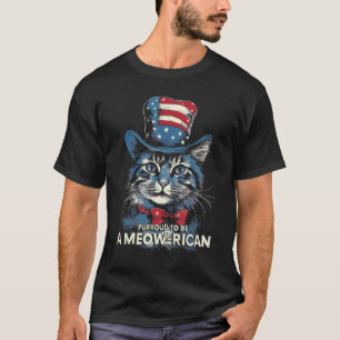 Camiseta Amante de gatos de 4 de julho, Orgulhoso por ser u