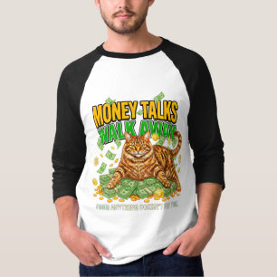 Camiseta Amante de Gatos Dinheiro Falante Divertido Se Afas