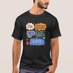 Camiseta Amante de Gatos Engraçados Design de Arte Pop Retr