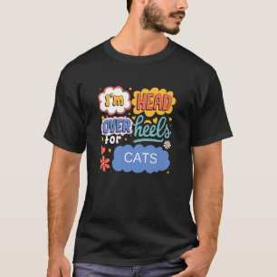 Camiseta Amante de Gatos Engraçados Design de Arte Pop Retr