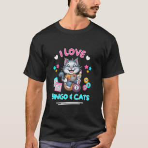 Camiseta Amante De Gatos Eu Amo Bingo E Gatos Engraçado Bin