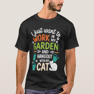Camiseta Amante de gatos Fãs de jardinagem de plantas Engra