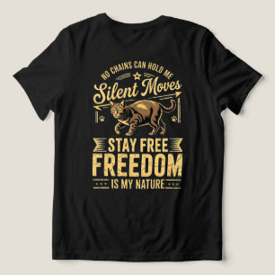 Camiseta Amante de Gatos Feroz Liberdade Mulheres