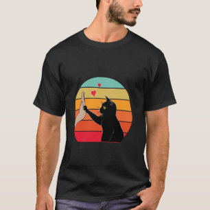 Camiseta Amante de Gatos Gato Preto Comemoração Pata Vintag