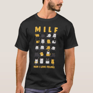 Camiseta Amante de Gatos Homem Engraçado Eu Amo Felinos Gat