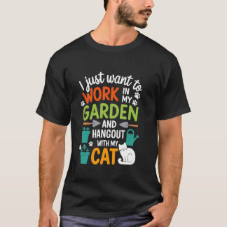 Camiseta Amante de gatos Jardim citação jardineiros Engraça