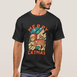 Camiseta Amante de Gatos Pai de Gato Mãe de Gato Natal Feli