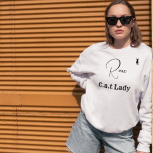 Camiseta Amante de Gatos Personalizado Script Gato Mãe Bran