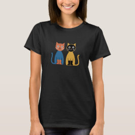 Camiseta Amante de gatos pretos, simples design mulheres bo