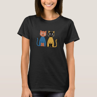 Camiseta Amante de gatos pretos, simples design mulheres bo