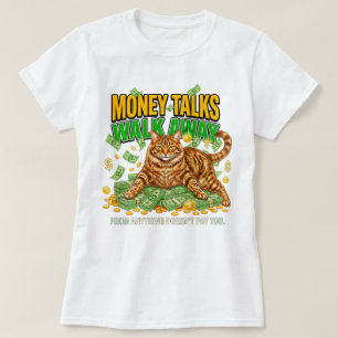 Camiseta Amante de Gatos, Rainha do Dinheiro Sassy, Mulhere