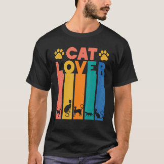 Camiseta Amante de Gatos Retro Vintage Gato Engraçado