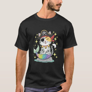 Camiseta Amante de Gatos Sirene Pirata Gatinho Dono de Anim