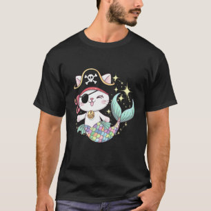 Camiseta Amante de Gatos Sirenes Piratas Gatinho Dono de An