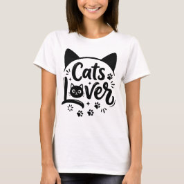 Camiseta Amante de Gatos Tipografia Minimalista Moderno Pai