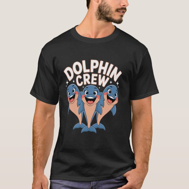 Camiseta Amante de Golfinhos da Tripulação de Golf (Frente)