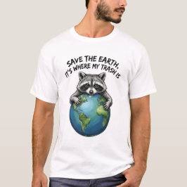 Camiseta Amante de Guaxinim Legal Salve a Terra É Onde Fico