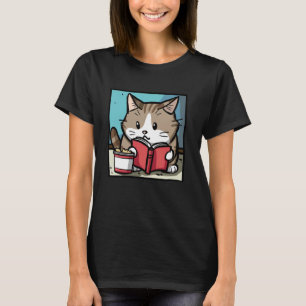 Camiseta Amante de Guloseimas para Gatos Kitten Pet Livro L