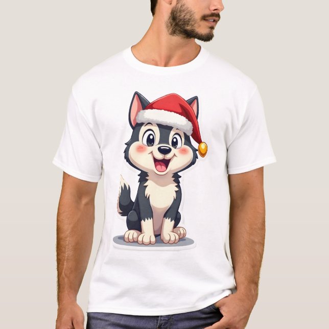 Camiseta Amante de Husky de Natal Malamute (2) (Frente)