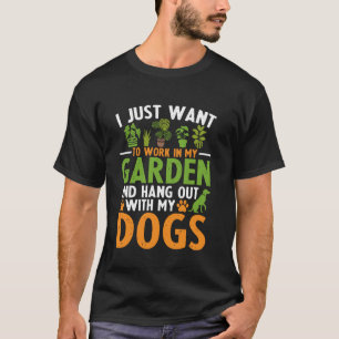 Camiseta Amante de jardinagem e cães, entusiasta de plantas