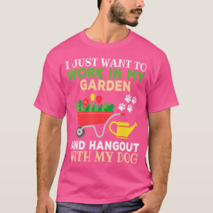 Camiseta Amante de jardinagem engraçada cachorro jardineiro