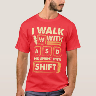 Camiseta Amante de jogos de PC engraçado teclas de teclado 