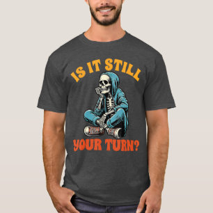 Camiseta Amante de Jogos de Tabuleiro Esqueleto Noite de Jo