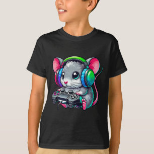 Camiseta Amante de jogos de vídeo engraçados de rato jogado