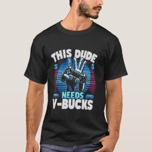 Camiseta Amante de Jogos Retrô - Precisa de V-Bucks, Mercad