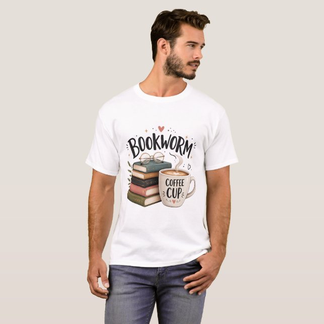 Camiseta Amante de Livros e Café (Frente Completa)
