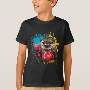 Camiseta Amante de Lontra de Boxe Luvas de Boxe Kickboxing